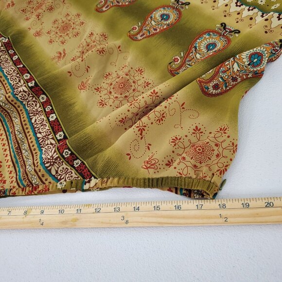 NYC Design Co. Womens Green Paisley Floral Flowy Skirt Size XL Fairy Grunge Y2K - Picture 6 of 8